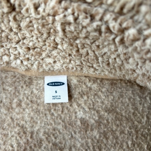 Old Navy Quarter Zip Sherpa Front Pockets Beige Women's Size Small - Picture 3 of 10
